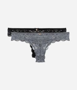 Kit 02 Calcinhas Biquíni Fio em Renda