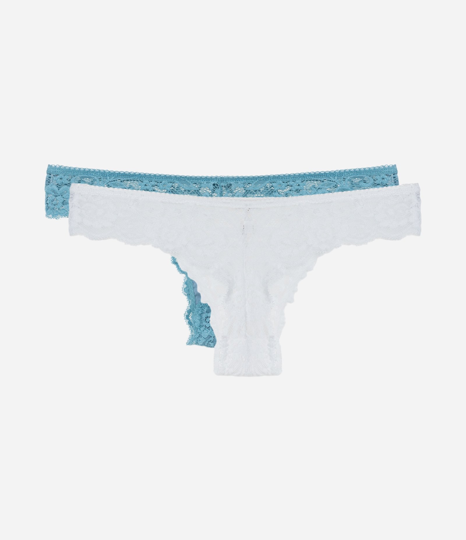 Kit 02 Calcinhas Biquíni Fio em Renda Floral Snow White 2