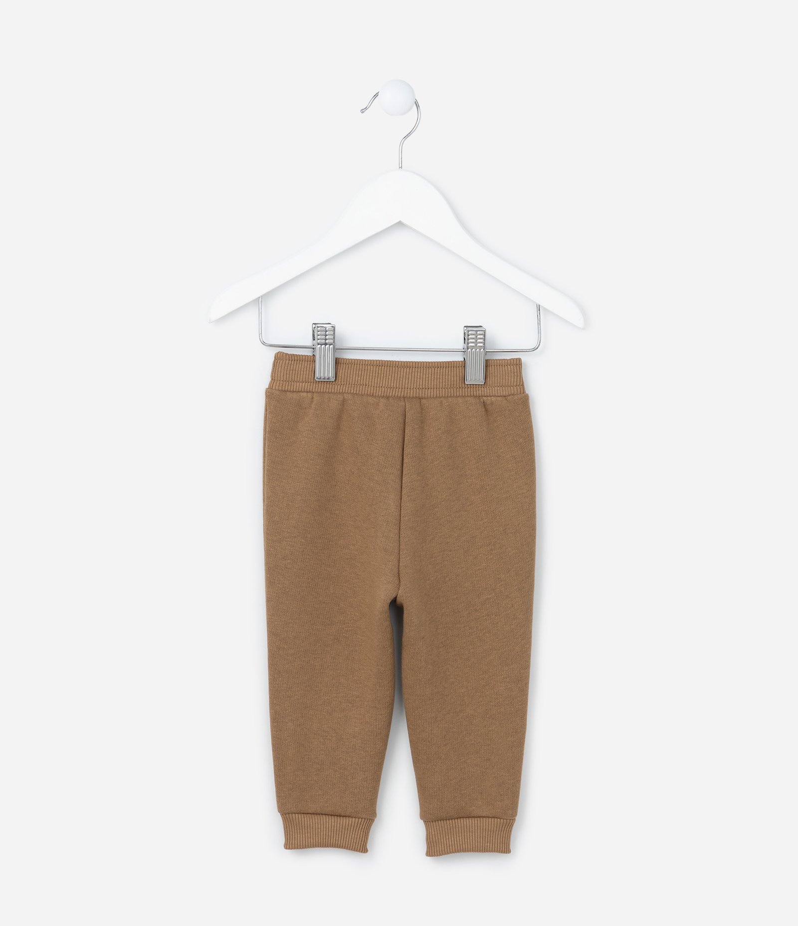 Calça Infantil em Moletom com Bordado Ursinho - Tam 0 a 18 meses Marrom 2