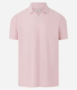 Camisa Polo em Algodão com Textura e Manga Curta