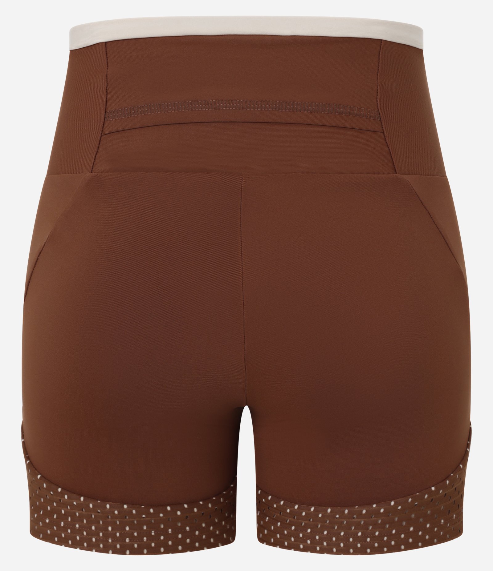 Bermuda Crossfiteira em Microfibra com Recorte Texturizado e Bolsos Marrom 7
