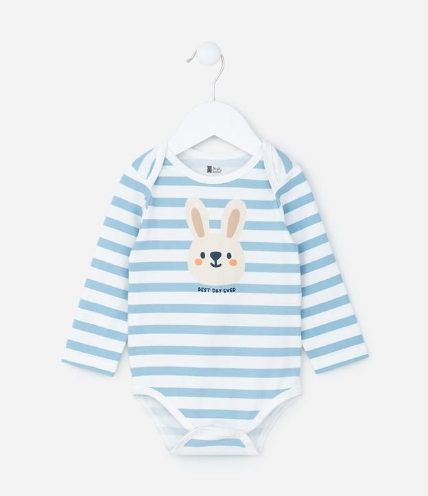 Body Infantil em Algodão com Estampa Coelho - Tam 0 a 18 meses