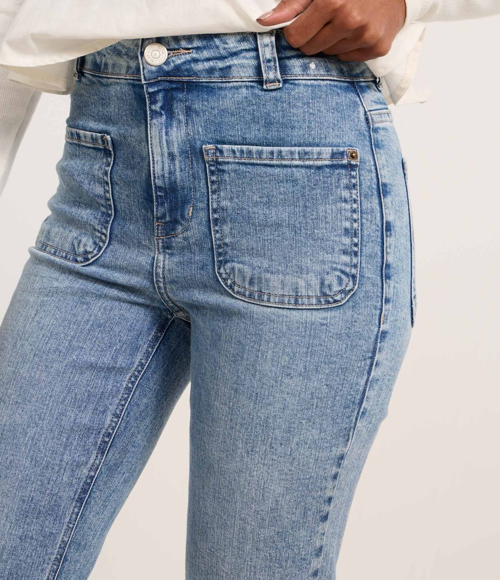 Calça Boot Cut em Jeans com Bolsos Frontais Azul 4