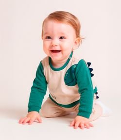 Conjunto Infantil com Estampa Interativa Dino - Tam 0 a 18 meses
