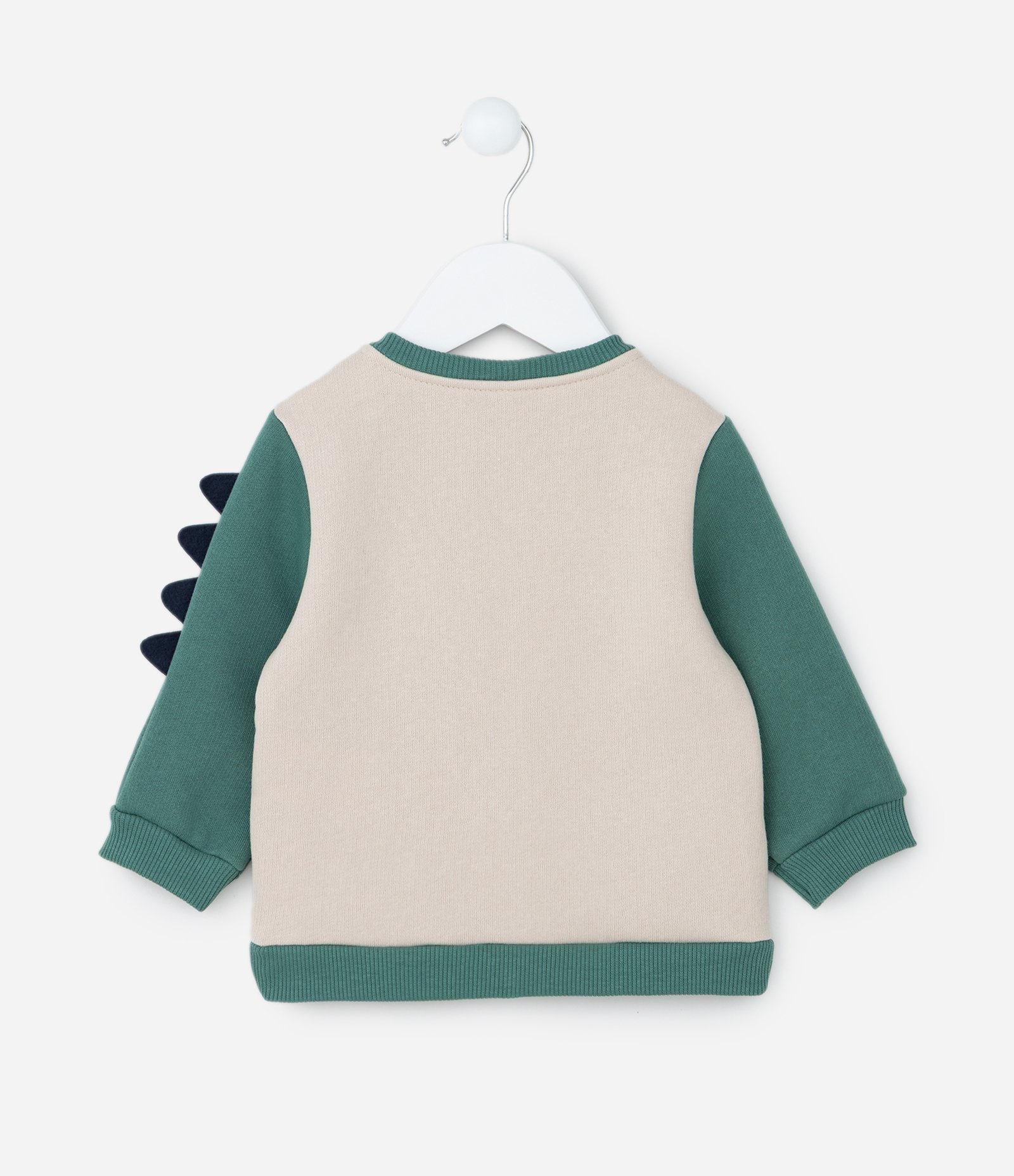 Conjunto Infantil com Estampa Interativa Dino - Tam 0 a 18 meses Verde/Bege 3