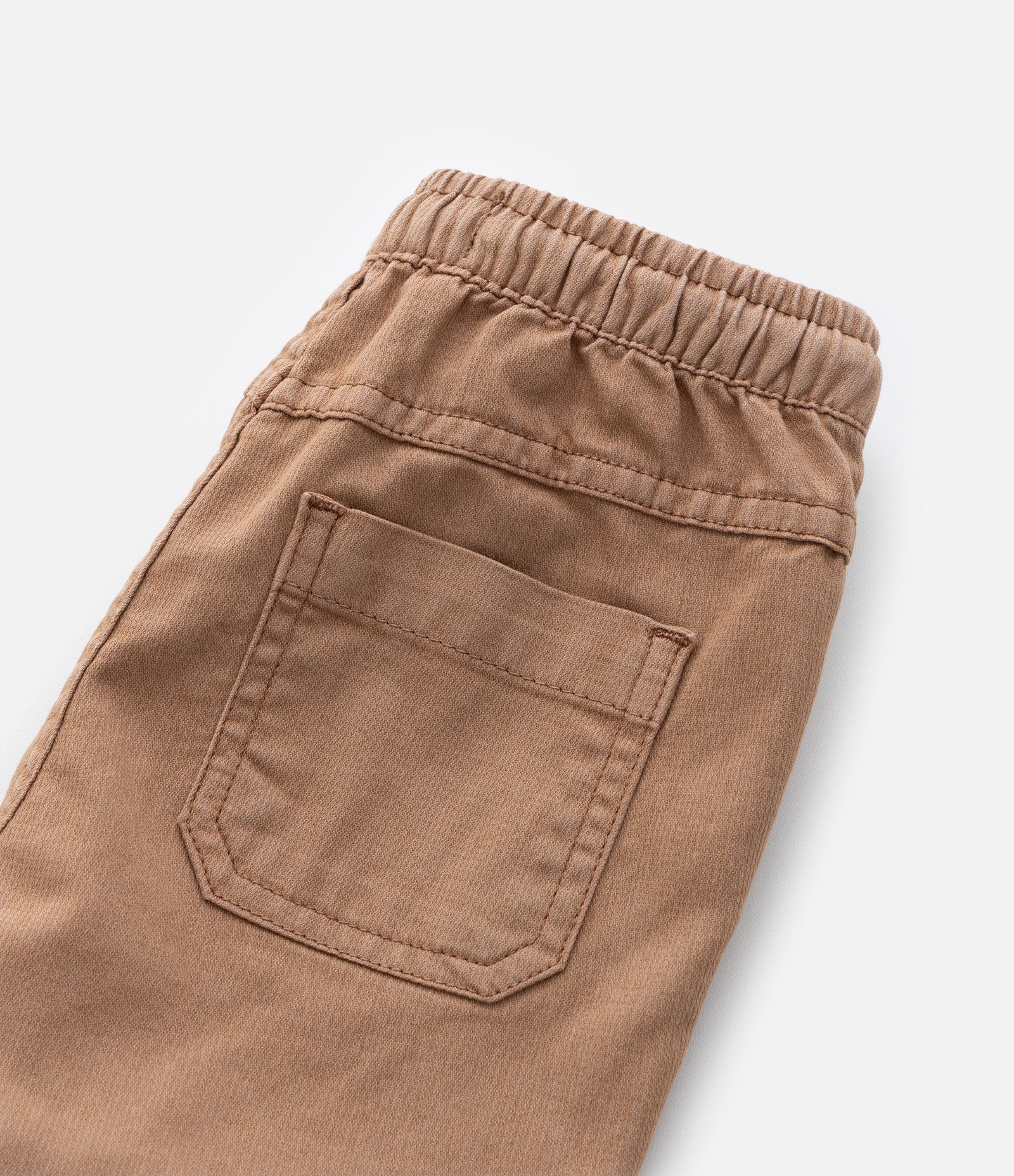 Bermuda Infantil com Bolsos e Amarração - Tam 1 a 6 Anos Marrom 4