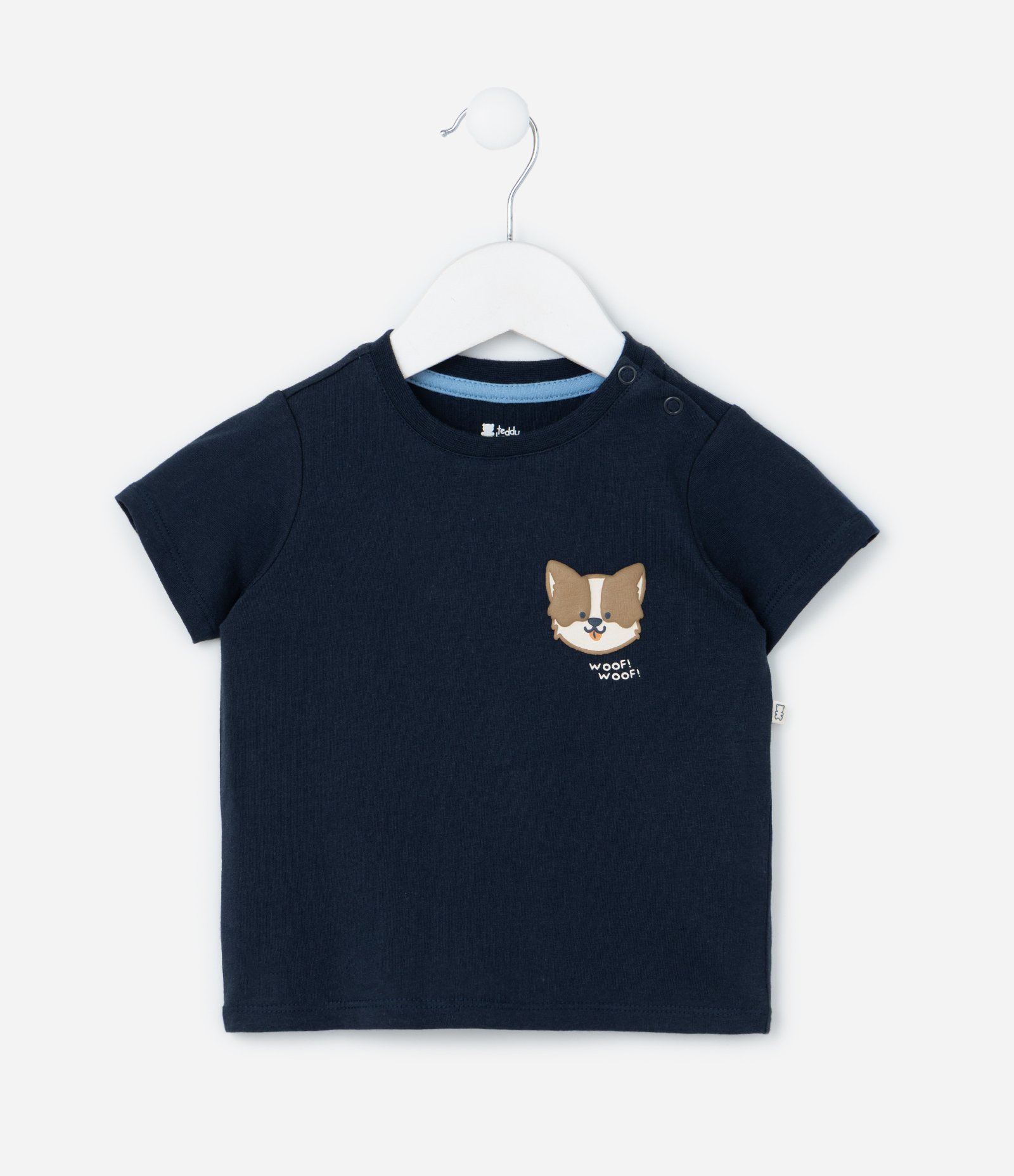 Conjunto Infantil com Estampa Cachorrinhos e Listras - Tam 3 a 18 meses Azul 3