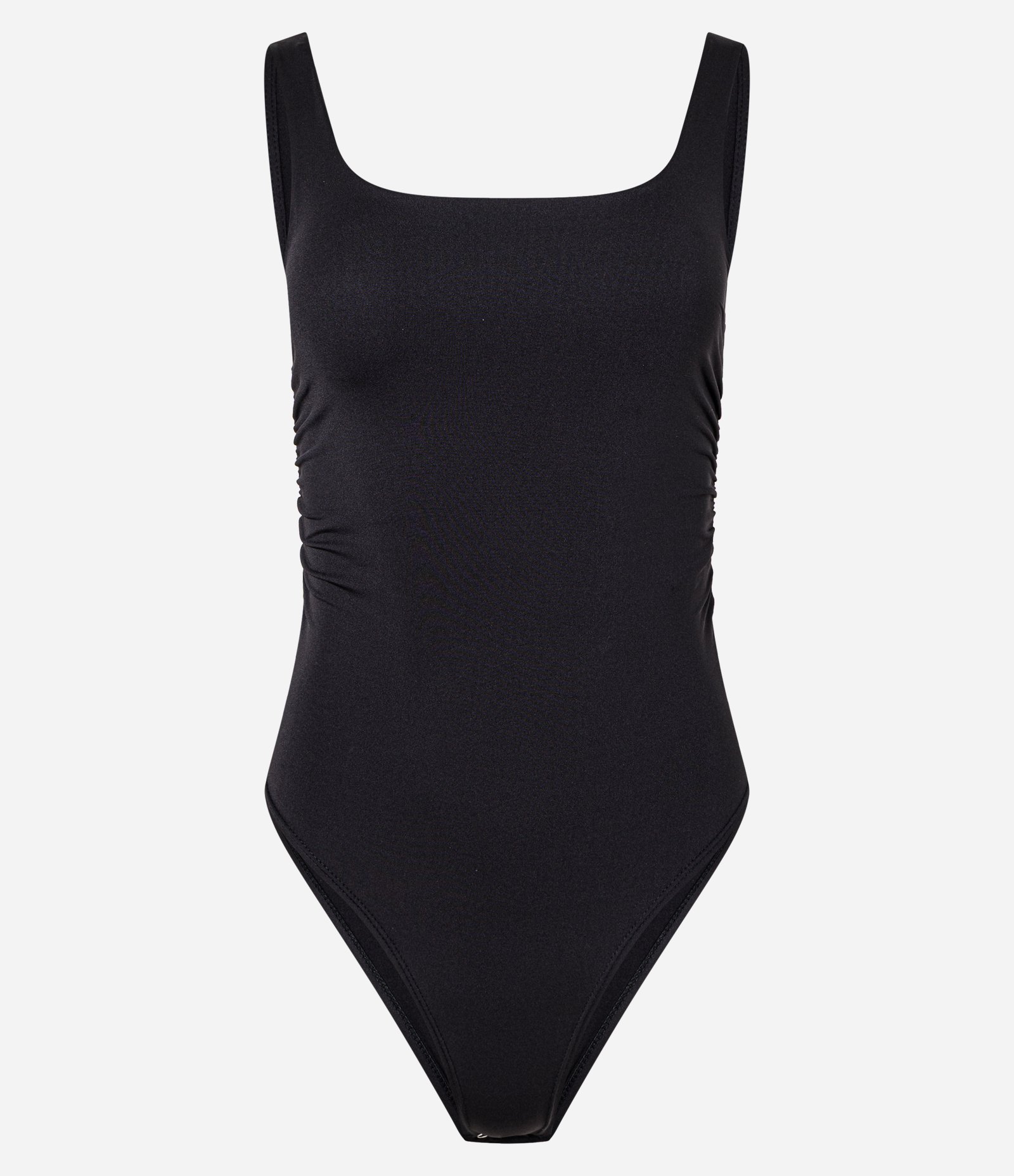 Body em Ribana com Decote Quadrado e Franzidos Preto 4