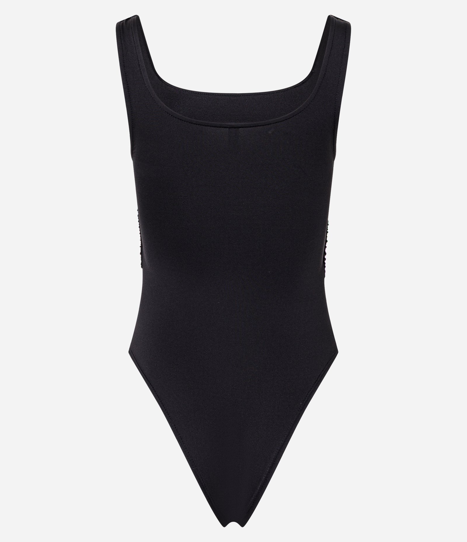 Body em Ribana com Decote Quadrado e Franzidos Preto 5