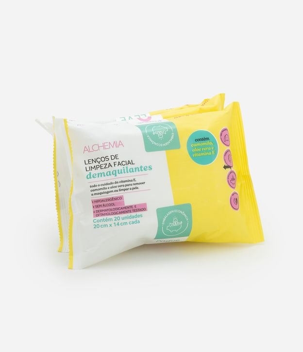 Kit Lenços de Limpeza facial Demaquilantes Alchemia Yellow Pague 2 leve 3