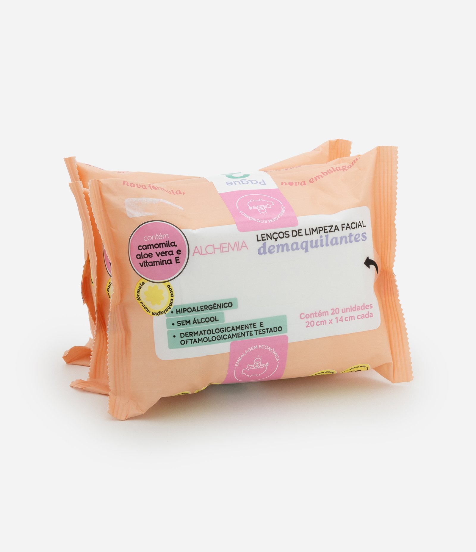 Lenços de Limpeza Facial Demaquilantes Leve 3 Pague 2 Alchemia KIT 1