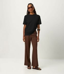 Blusa em Algodão Peruano Interlock com Gola Redonda