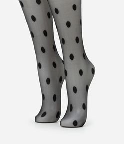 Meia Calça em Microfibra Poá Fio 15 Lupo