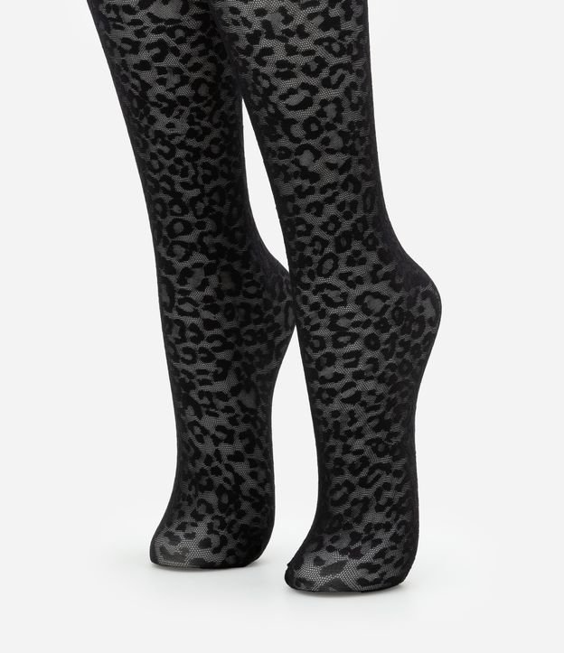 Meia Calça em Microfibra Animal Print Onça Fio 20 Lupo