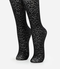 Meia Calça em Microfibra Animal Print Onça Fio 20 Lupo