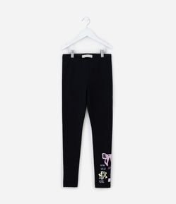 Calça Legging Infantil Quentinha com Estampa Doodles - Tam 5 a 14 Anos
