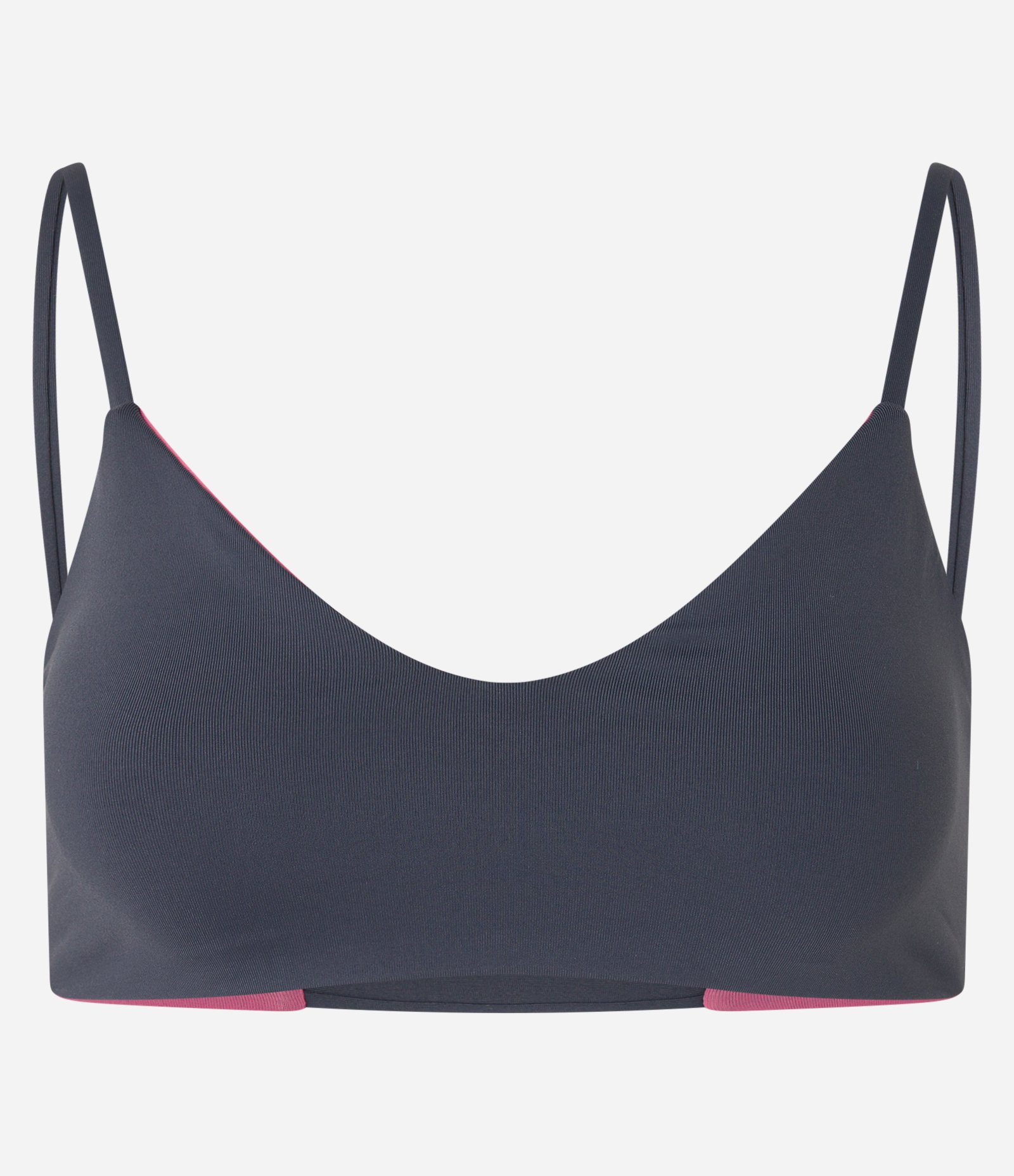 Top Esportivo em Microfibra Dupla Face com Bojo e Tira Fina nas Costas Rosa/Cinza 6