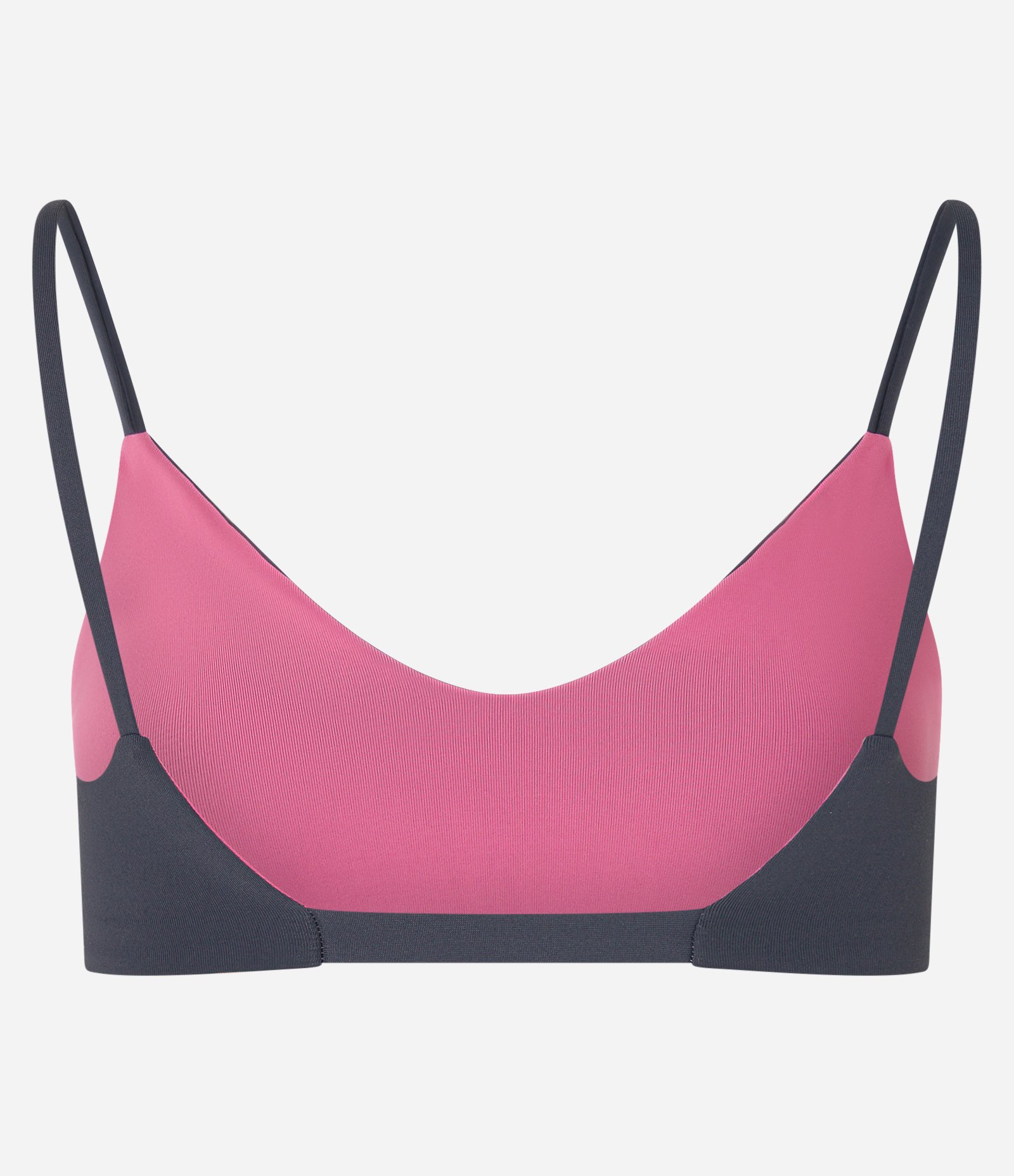 Top Esportivo em Microfibra Dupla Face com Bojo e Tira Fina nas Costas Rosa/Cinza 7