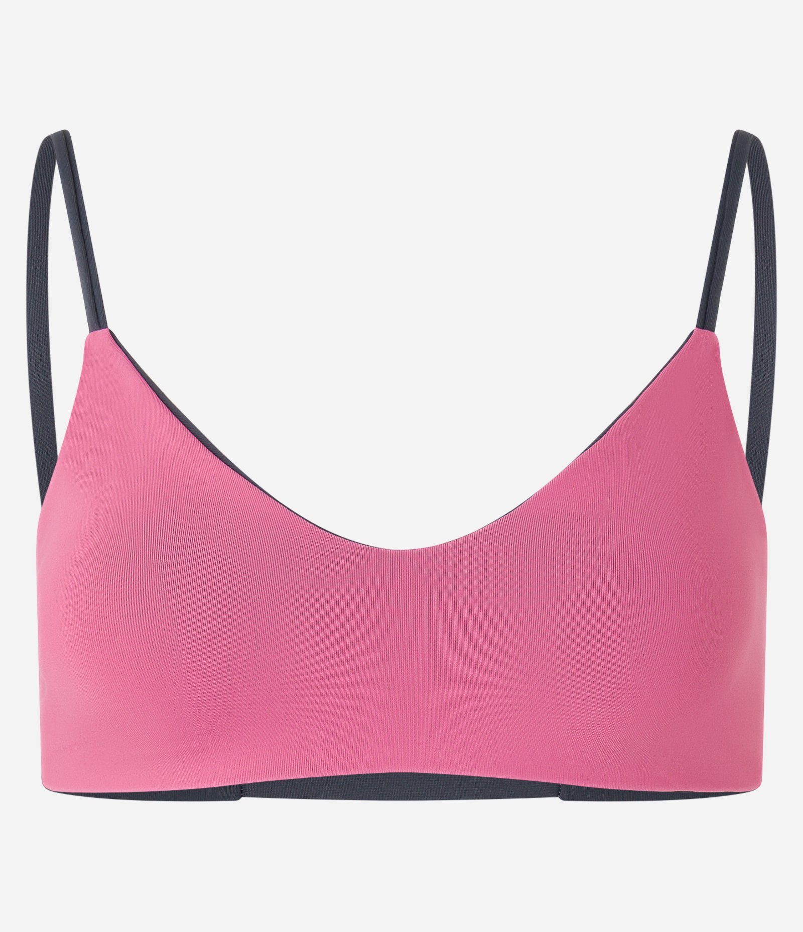 Top Esportivo em Microfibra Dupla Face com Bojo e Tira Fina nas Costas Rosa/Cinza 8