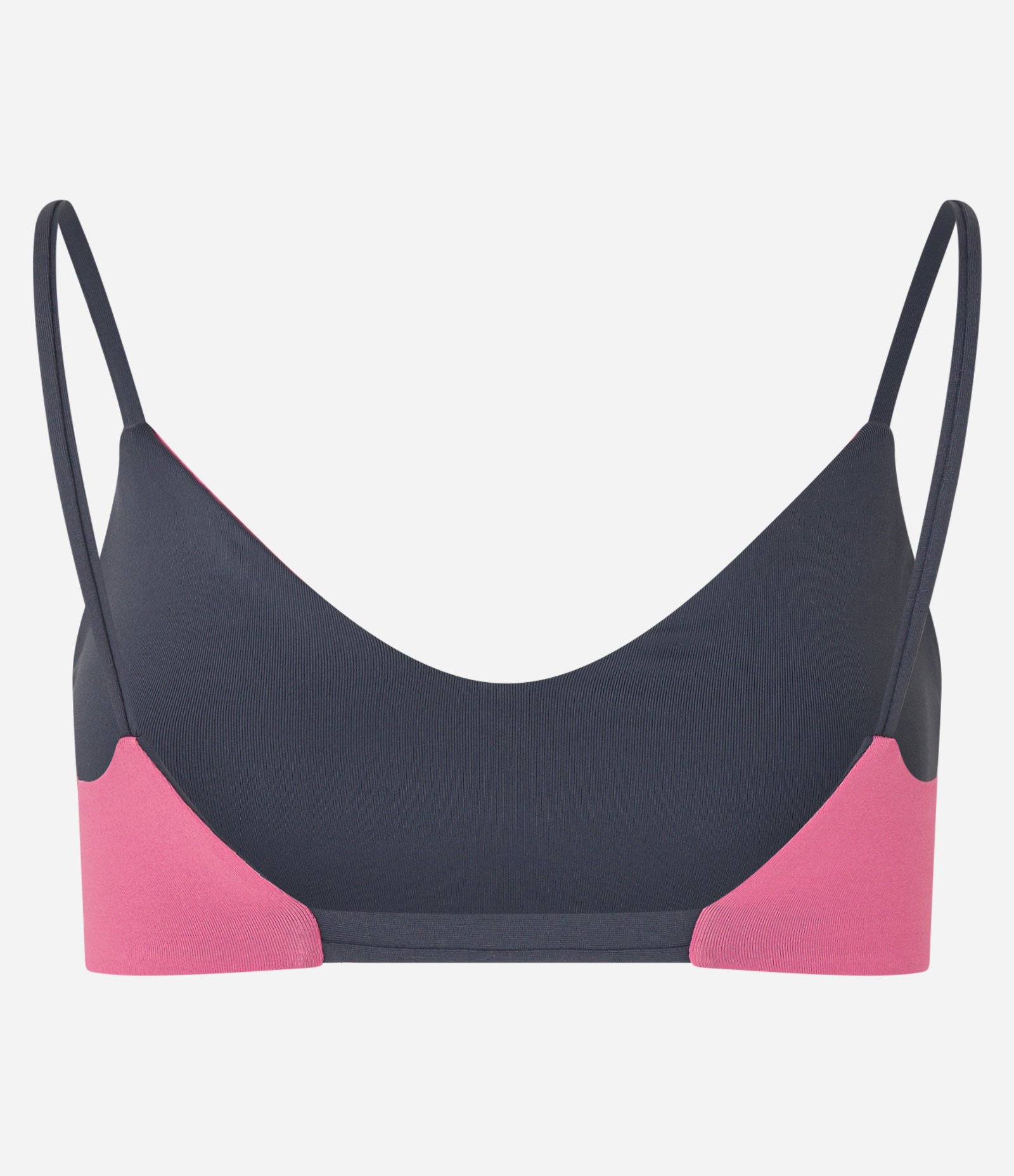 Top Esportivo em Microfibra Dupla Face com Bojo e Tira Fina nas Costas Rosa/Cinza 9