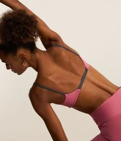 Top Esportivo em Microfibra Dupla Face com Bojo e Tira Fina nas Costas