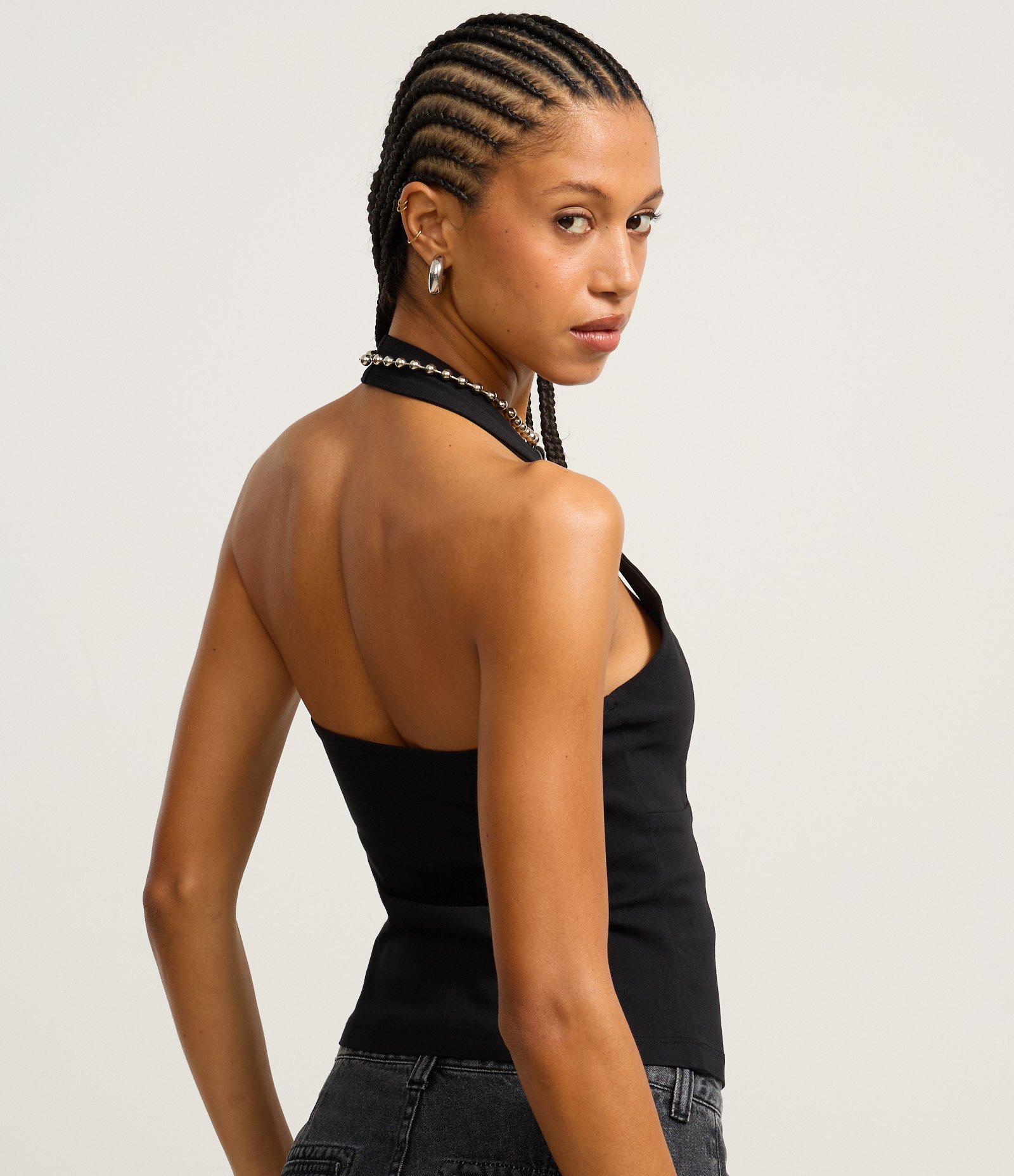 Blusa em Bengaline Frete Única Preto 4