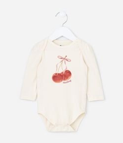 Body Infantil com Estampa Cerejinhas - Tam 0 a 18 meses
