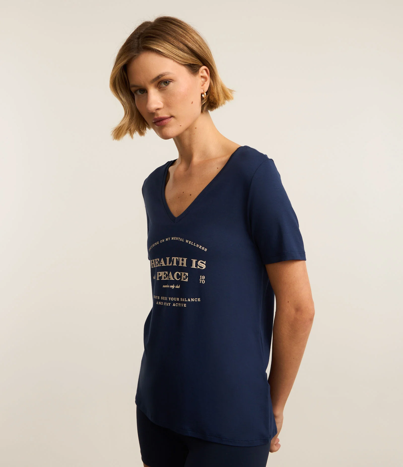 Camiseta Esportiva em Viscose com Estampa Always Moving Azul 1