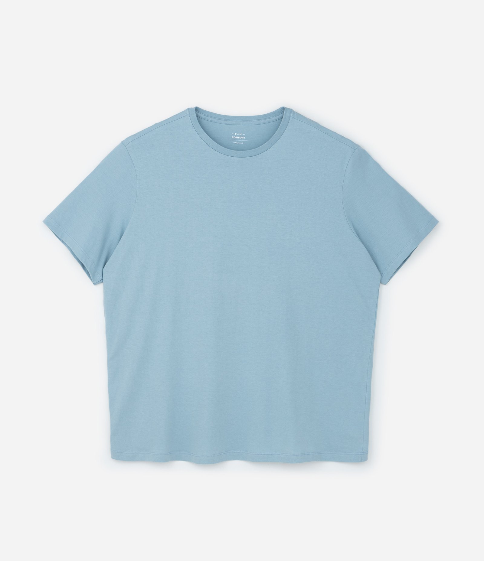 Camiseta Comfort Básica em Algodão Azul Claro 1