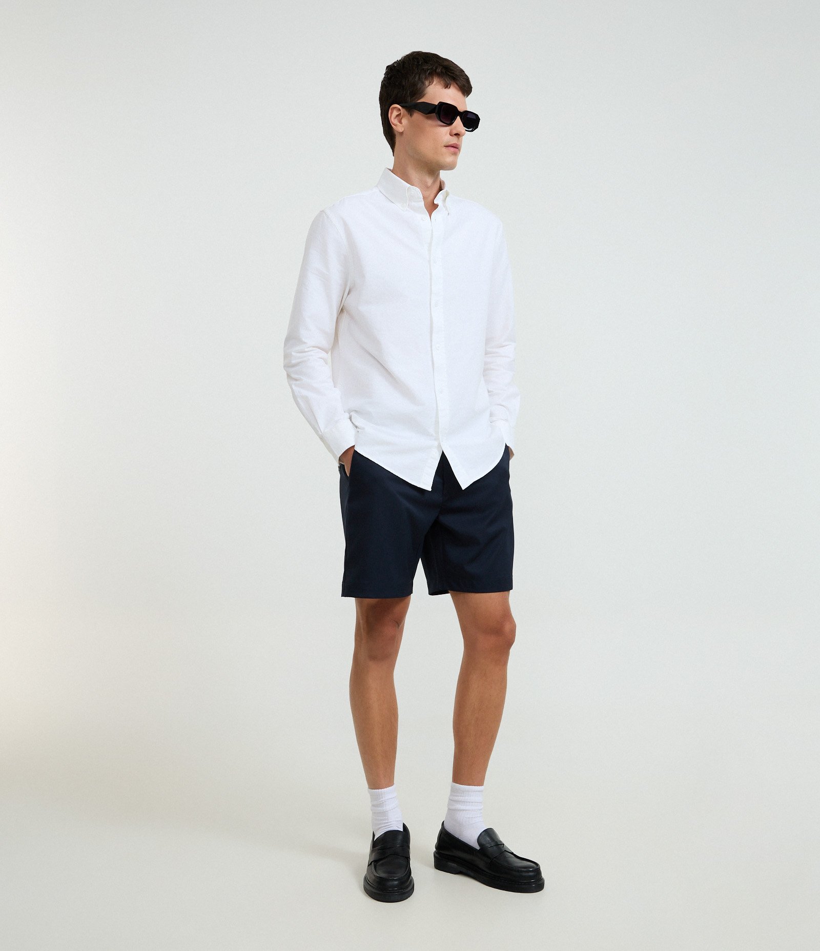 Camisa Regular Básica em Oxford Branco 2