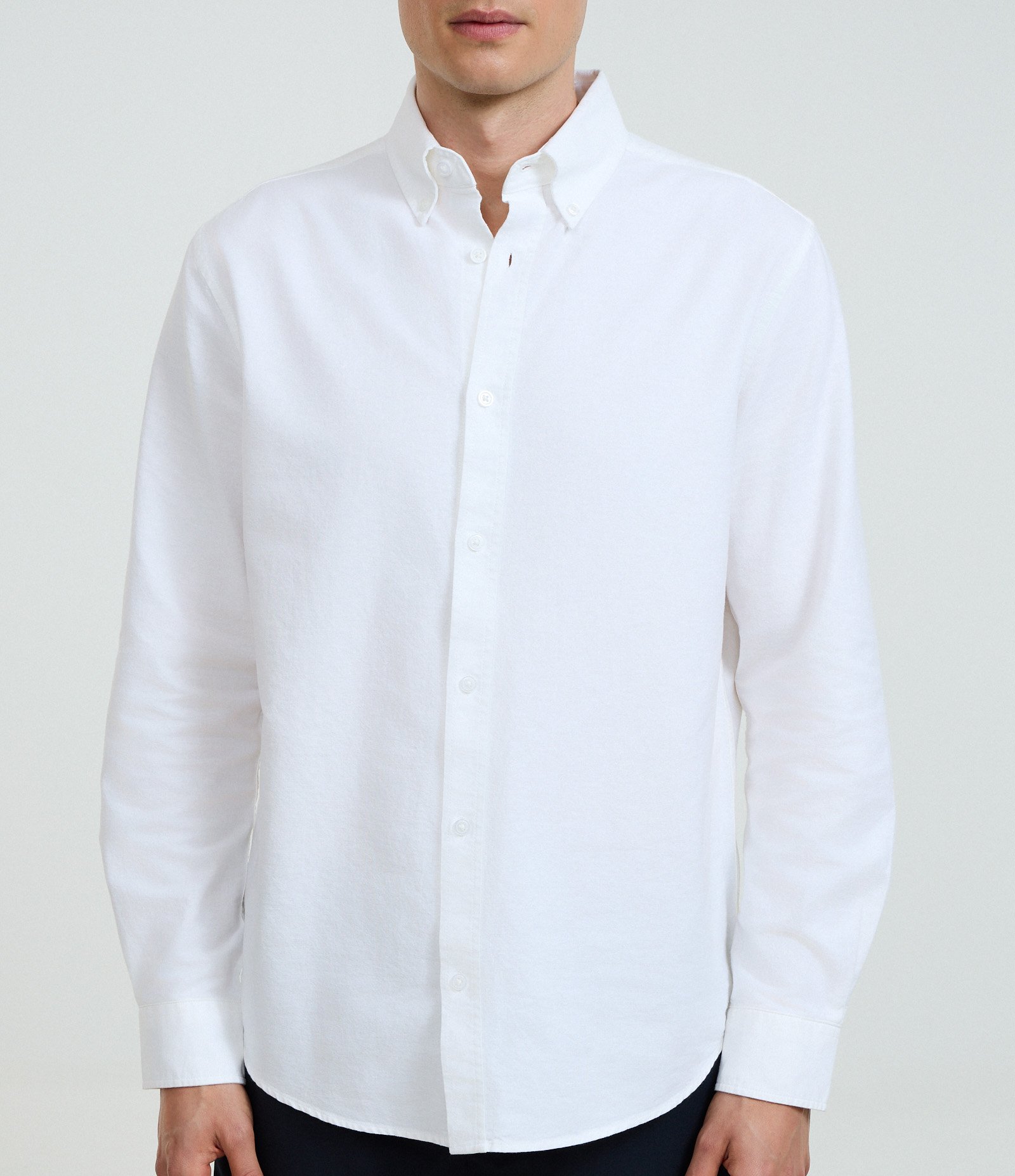 Camisa Regular Básica em Oxford Branco 3