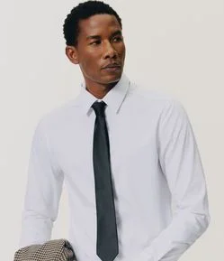 Camisa Regular Básica em Algodão Oxford