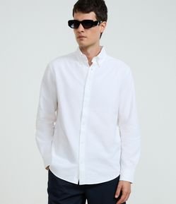 Camisa Regular Básica em Oxford