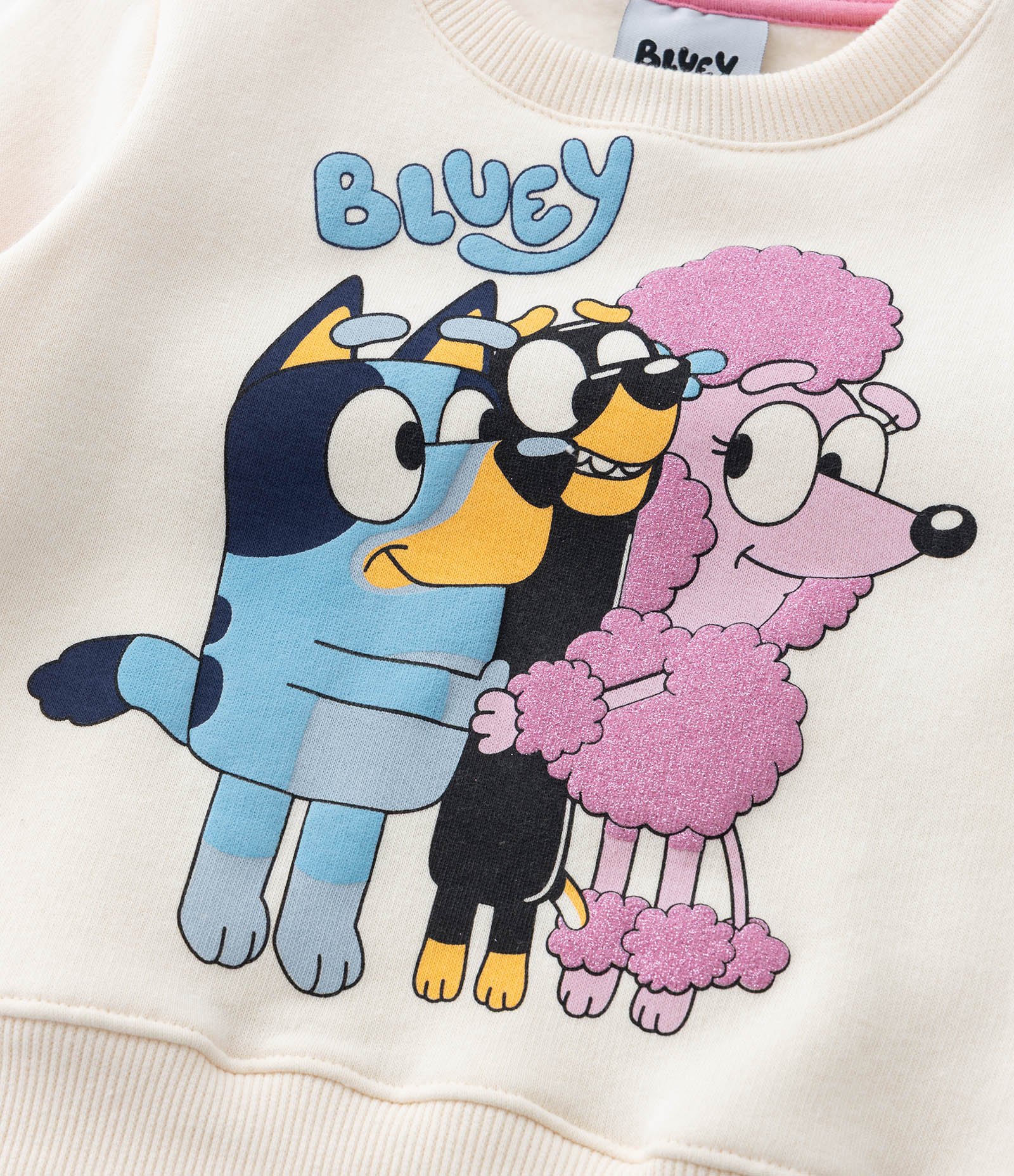 Casaco Infantil em Moletom com Estampa Bluey - Tam 1 a 6 Anos Bege 9