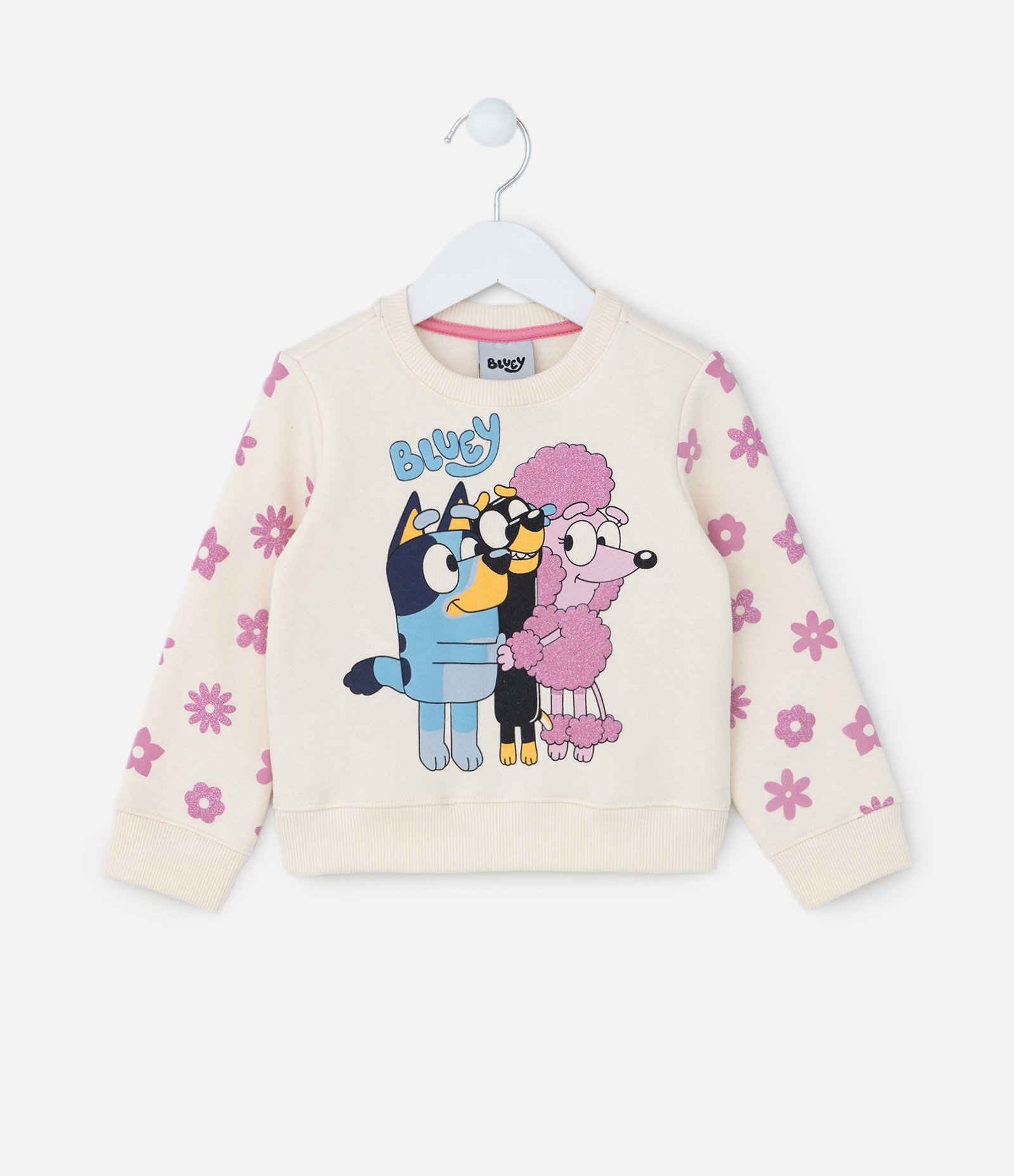 Casaco Infantil em Moletom com Estampa Bluey - Tam 1 a 6 Anos Bege 1