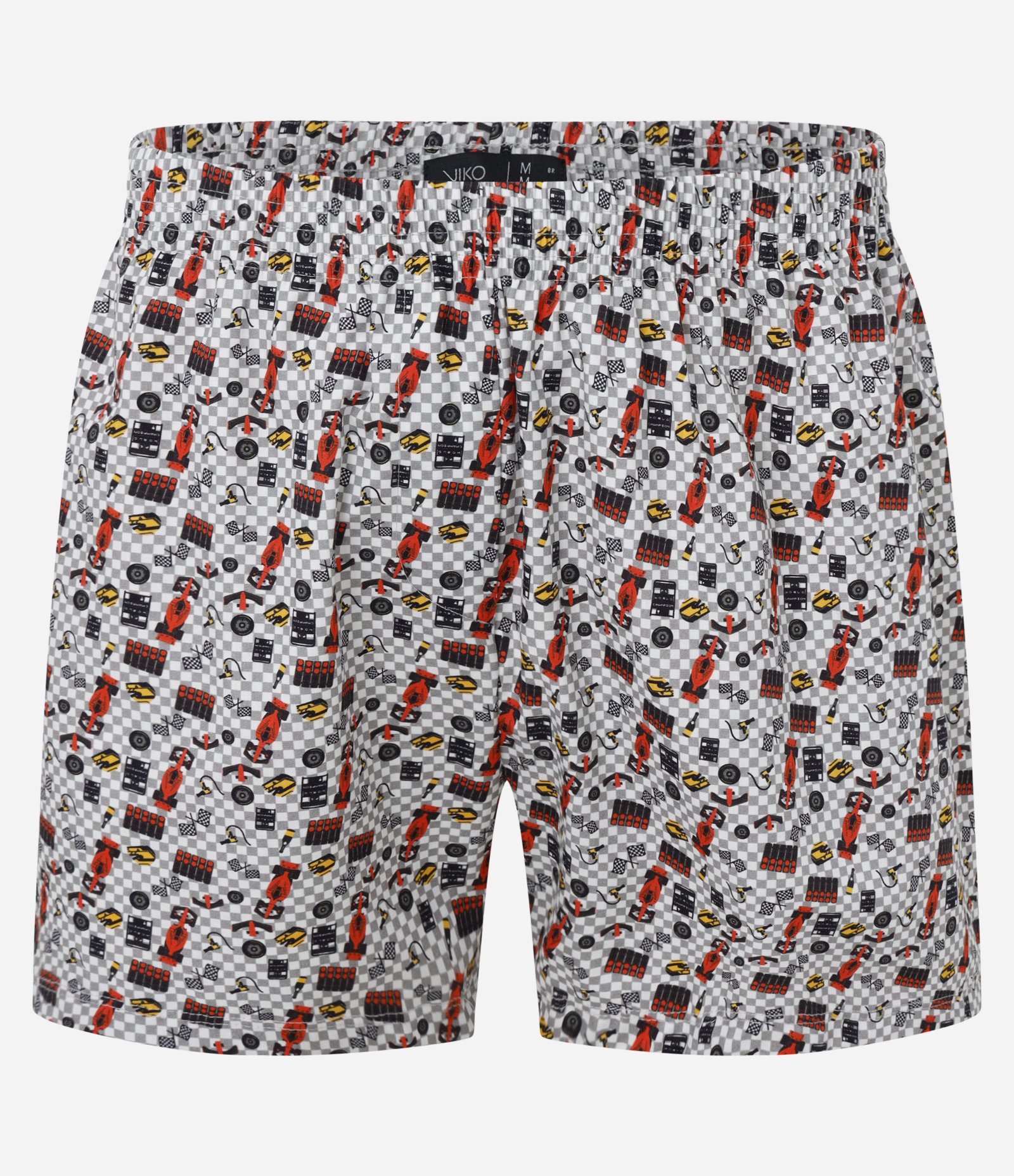 Cueca Samba Canção em Tricoline com Estampa de Corrida Multicores 1