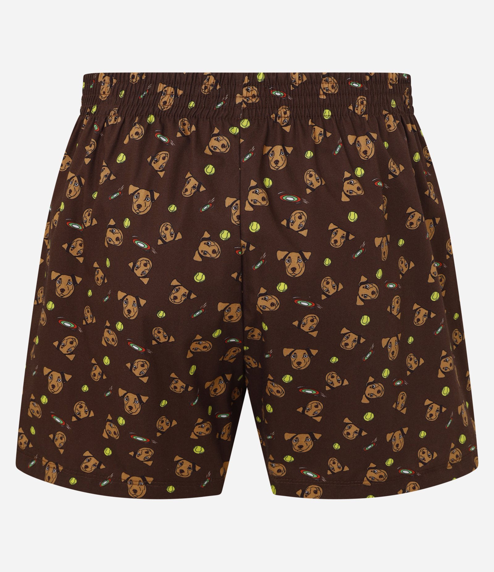 Cueca Samba Canção em Tricoline Estampado Cachorro Caramelo Divertido Marrom 2