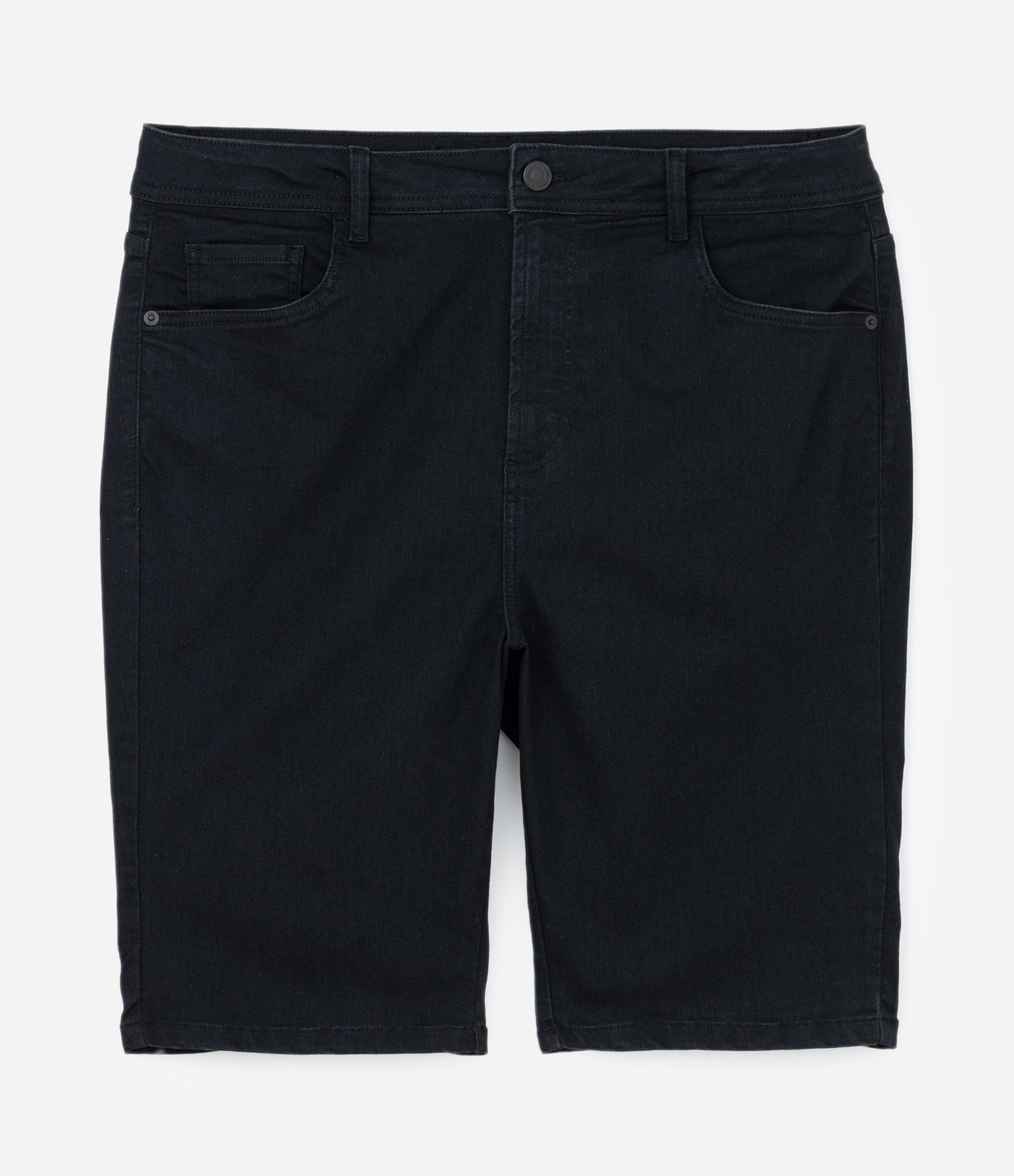 Bermuda Ciclista em Jeans Curve &  Plus Size Preto 1