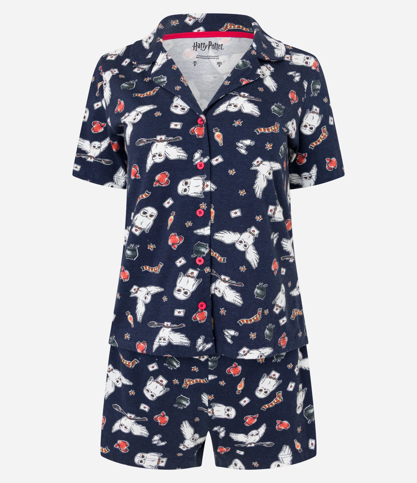 Pijama Americano Curto em Algodão com Estampa Harry Potter Azul 4