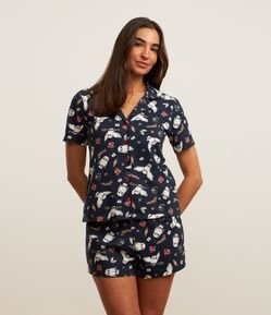 Pijama Americano Curto em Algodão com Estampa Harry Potter