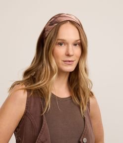 Lenço Retangular em Cetim com Estampa Animal Print Cobra