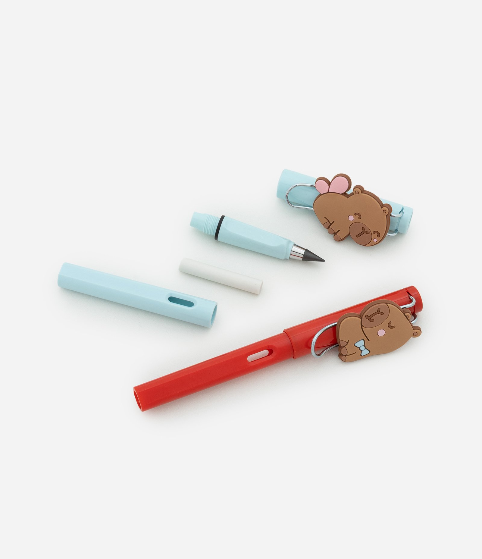 Kit 02 Lápis Infinito de Capivara Azul/Vermelho 6