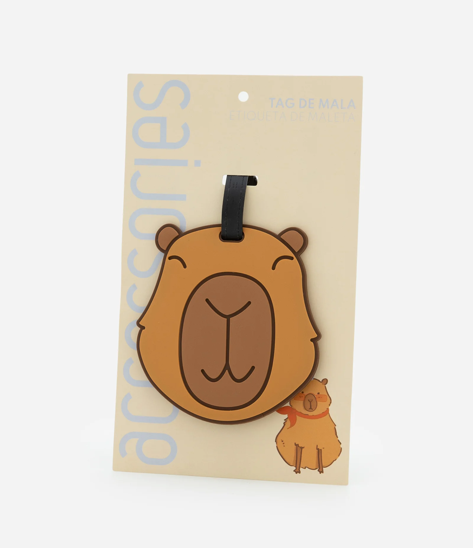 Tag de Mala em Formato de Capivara Marrom 2