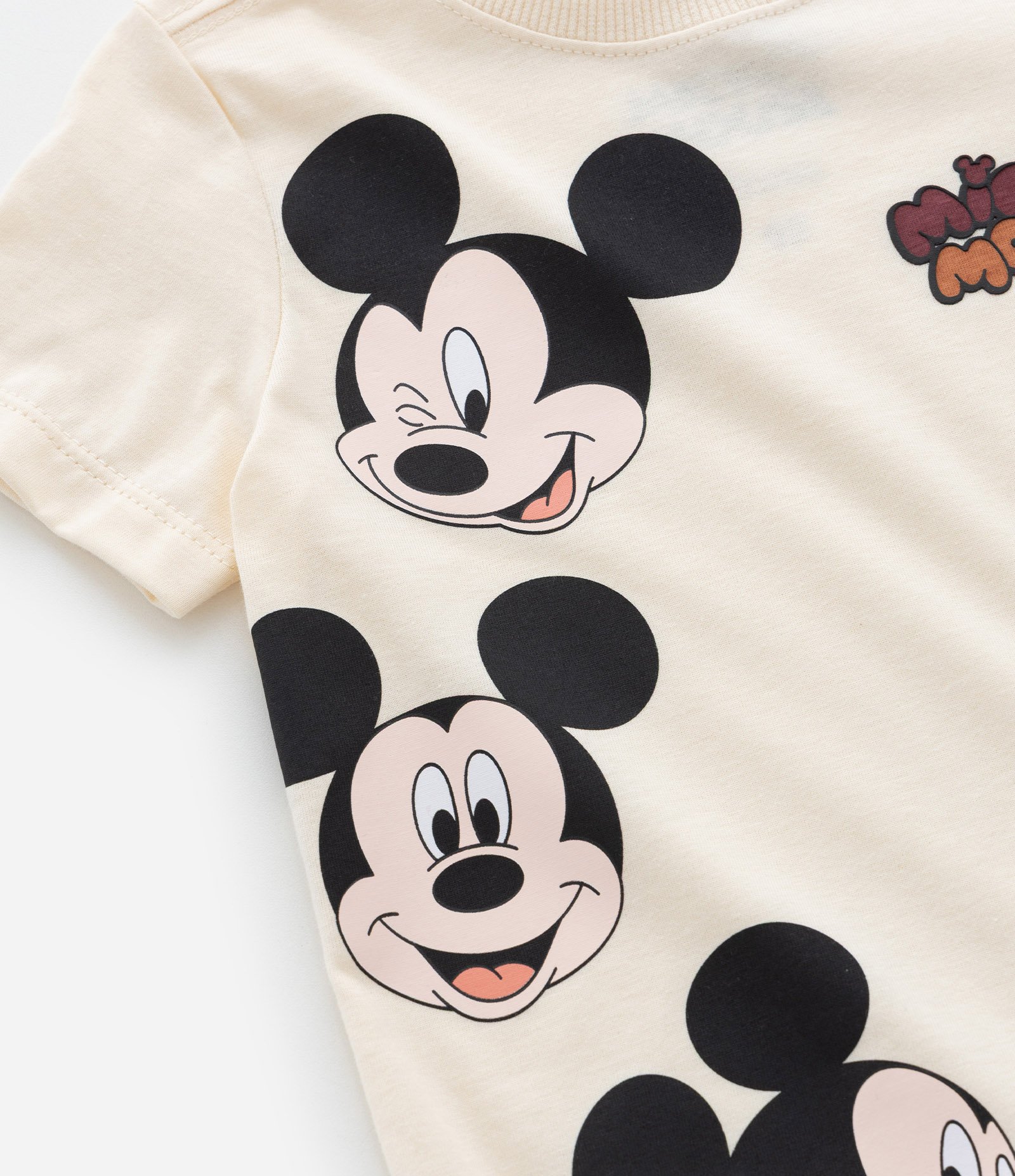 Conjunto Infantil com Estampa do Mickey - Tam 1 a 6 Anos Bege/Laranja 9