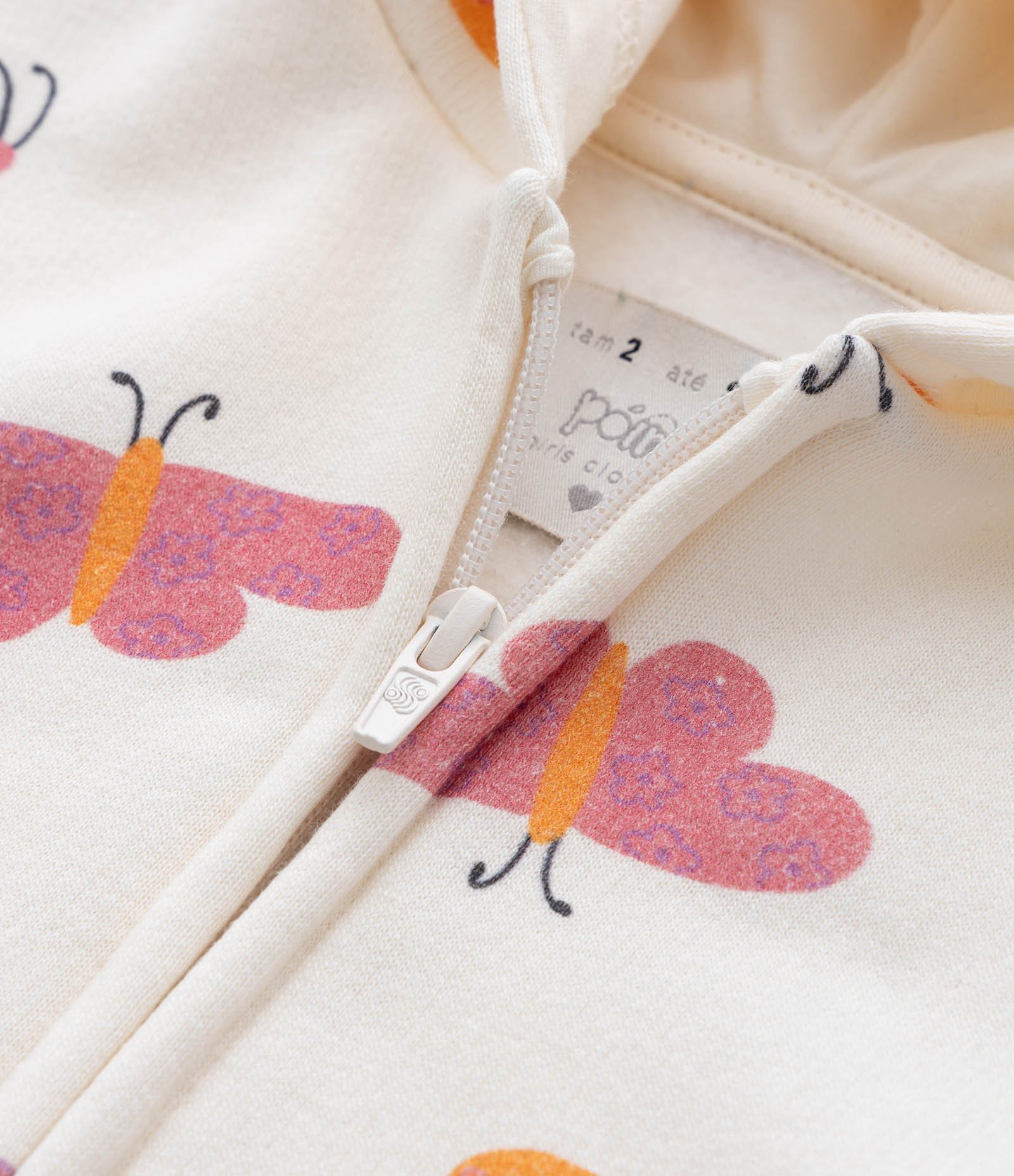 Jaqueta Infantil com Estampa de Borboletinhas - Tam 1 a 6 Anos Bege 5