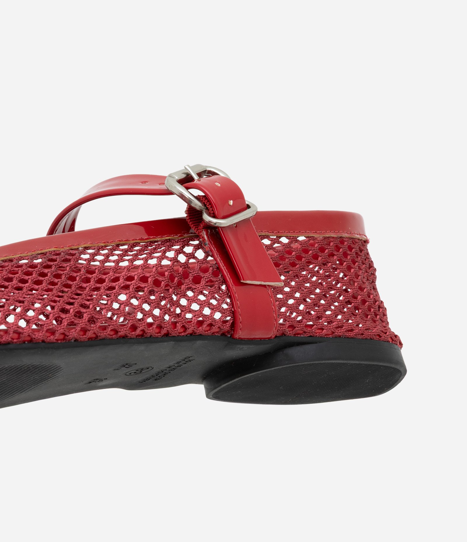 Sapatilha em PU com Textura Telinha e Bico Fino Vermelho 5