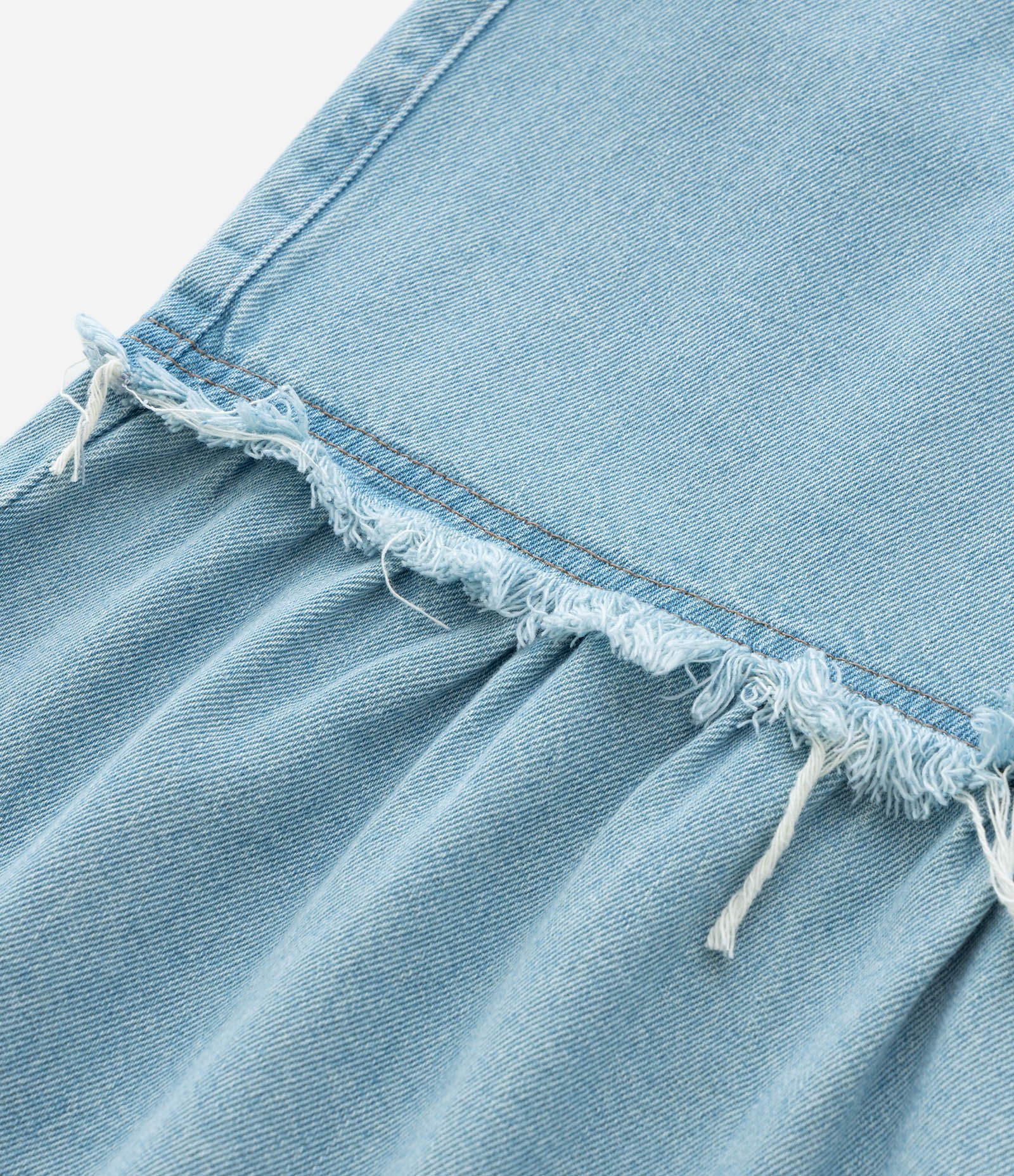 Saia Longa em Jeans com Babados Curve & Plus Size Azul 10