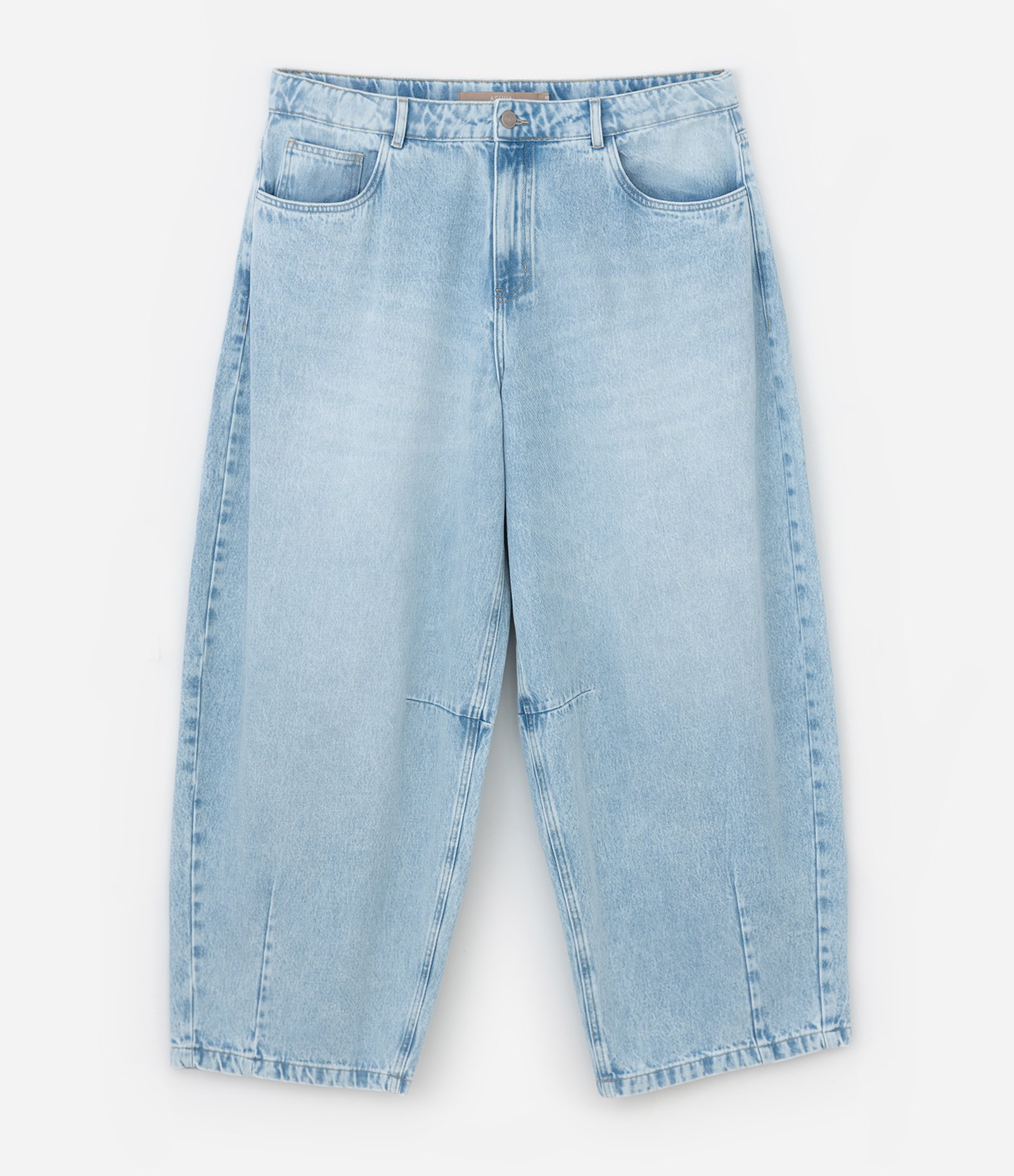 Calça Barrel em Jeans Curve & Plus Size Azul 7