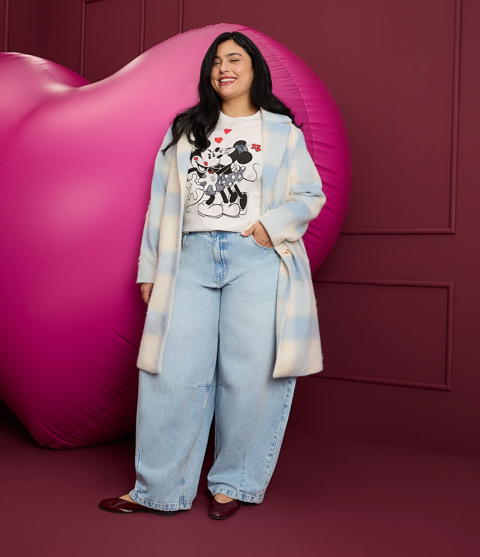 Calça Barrel em Jeans Curve & Plus Size Azul 1