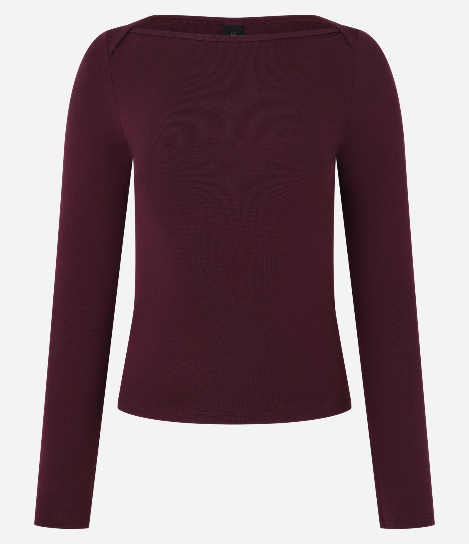 Blusa em Ribana com Detalhe Sobreposto no Ombro Vinho 4